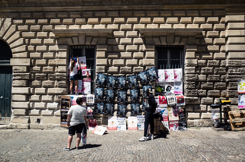Covering the city in posters, Avignon