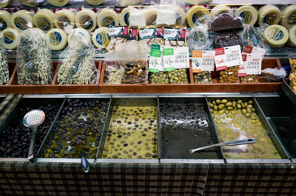 Cheese, pork and olives
