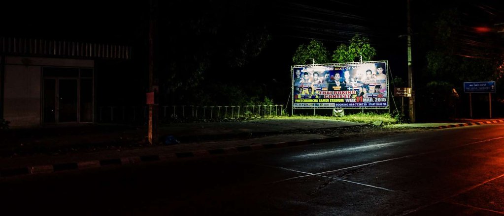 Billboard at night, Koh Samui