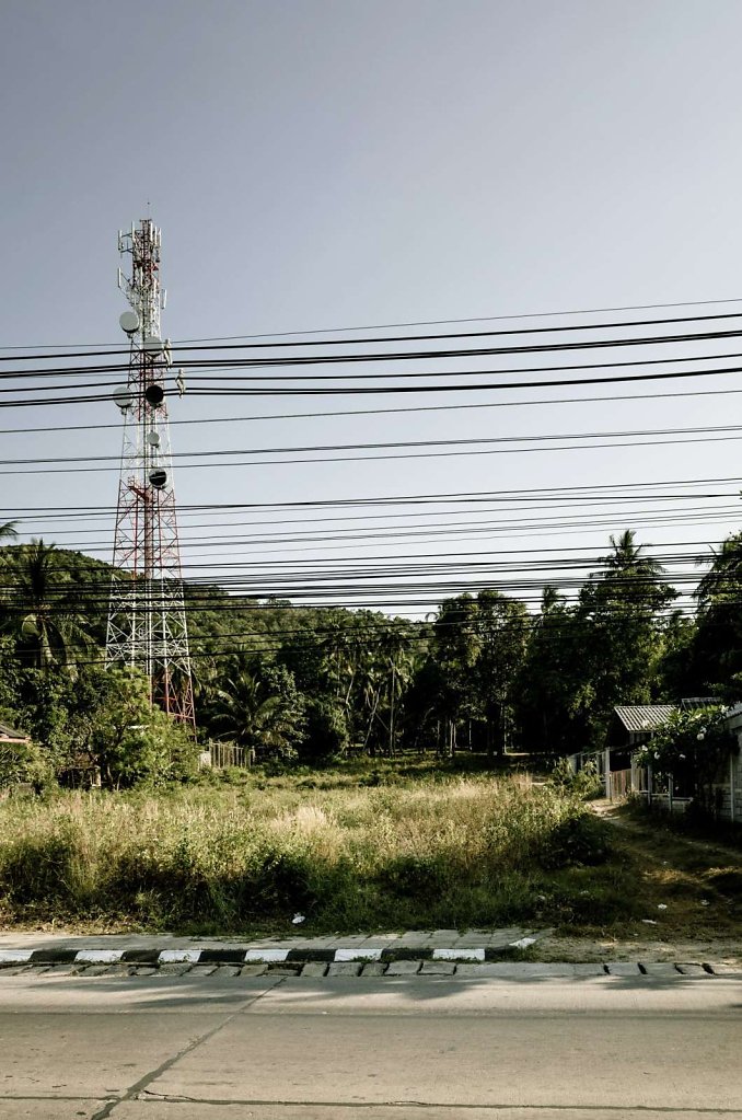 Telecommunications tower and cables, Koh Samui