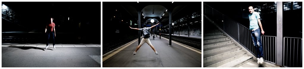 Floating in Zurich, triptych
