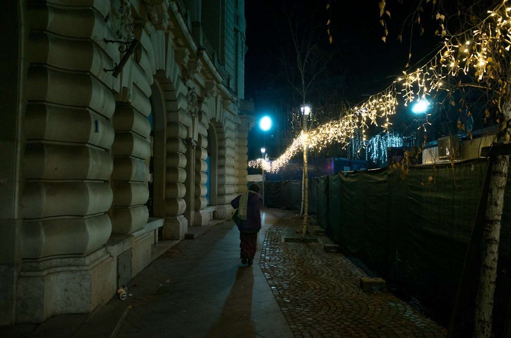 Taking a night time walk, Bucharest