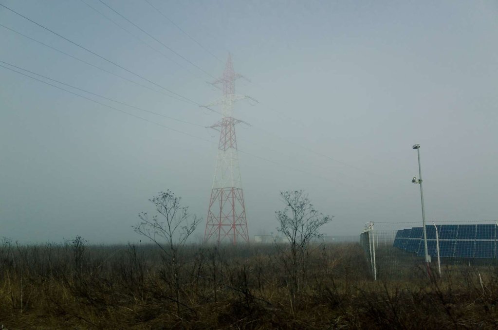 Powerlines and fog