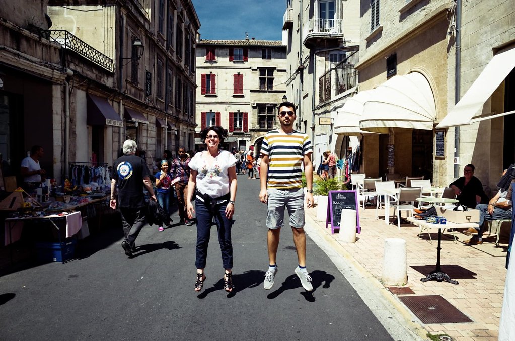 Friends floating in Avignon